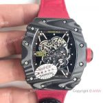 Best Replica Richard Mille RM 35-01 Rafael Nadal watch Carbon Case Red Strap